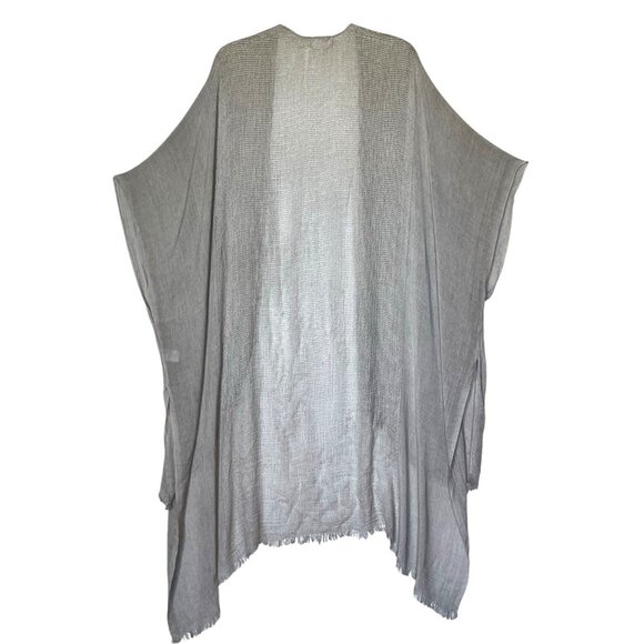 Free People Day Dream Gray Knit Boho Washed Kimono Open Cardigan - Picture 5 of 10